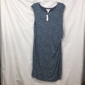 LOFT Outlet Sleeveless Sheath Fully Lined Blue Teal White Dress Size XL NWT
